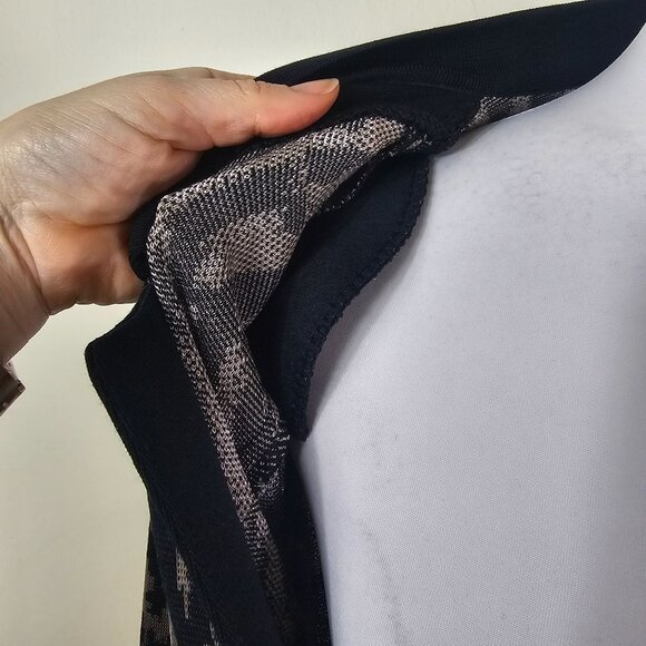 Ming Wang Animal Print‎ Cardigan Jacket Sz 1X Relaxed Fit Long Sleeve Side Slit - Picture 6 of 13